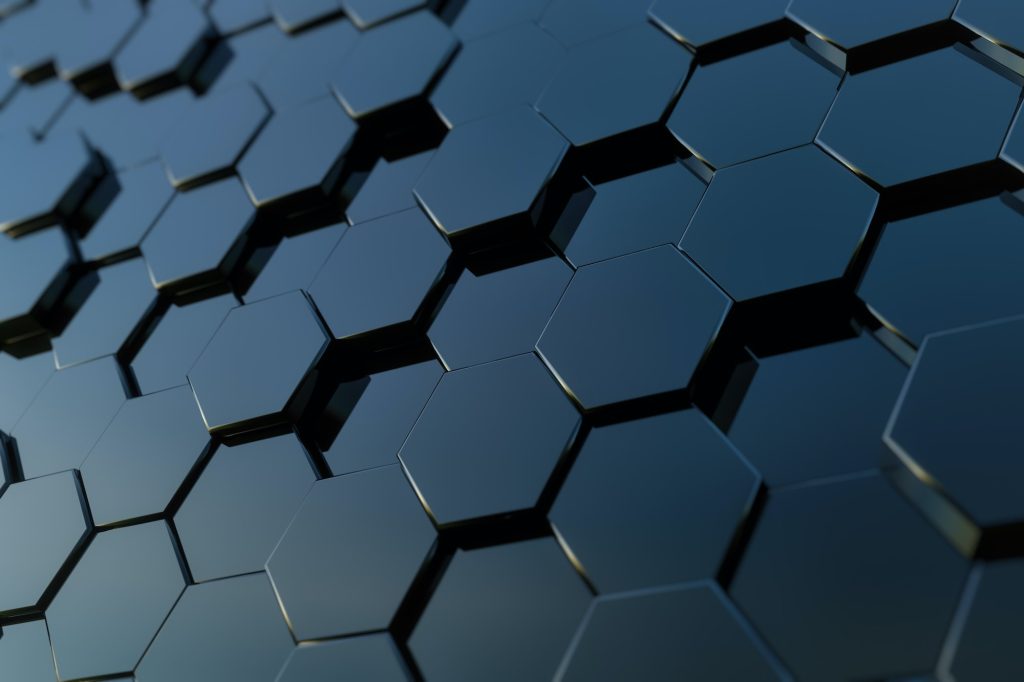 Abstract hexagon background. 3d rendering